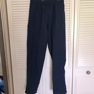 Adidas Men’s Navy Blue sport/casual pants Medium- elastic waist to 34”, like new